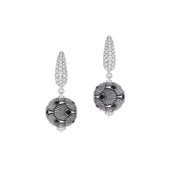 Серьги с бриллиантами, белое золото, н.керамика