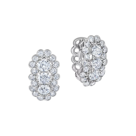Серьги с бриллиантами, белое золото