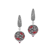 Серьги с рубинами, белое золото, н.керамика