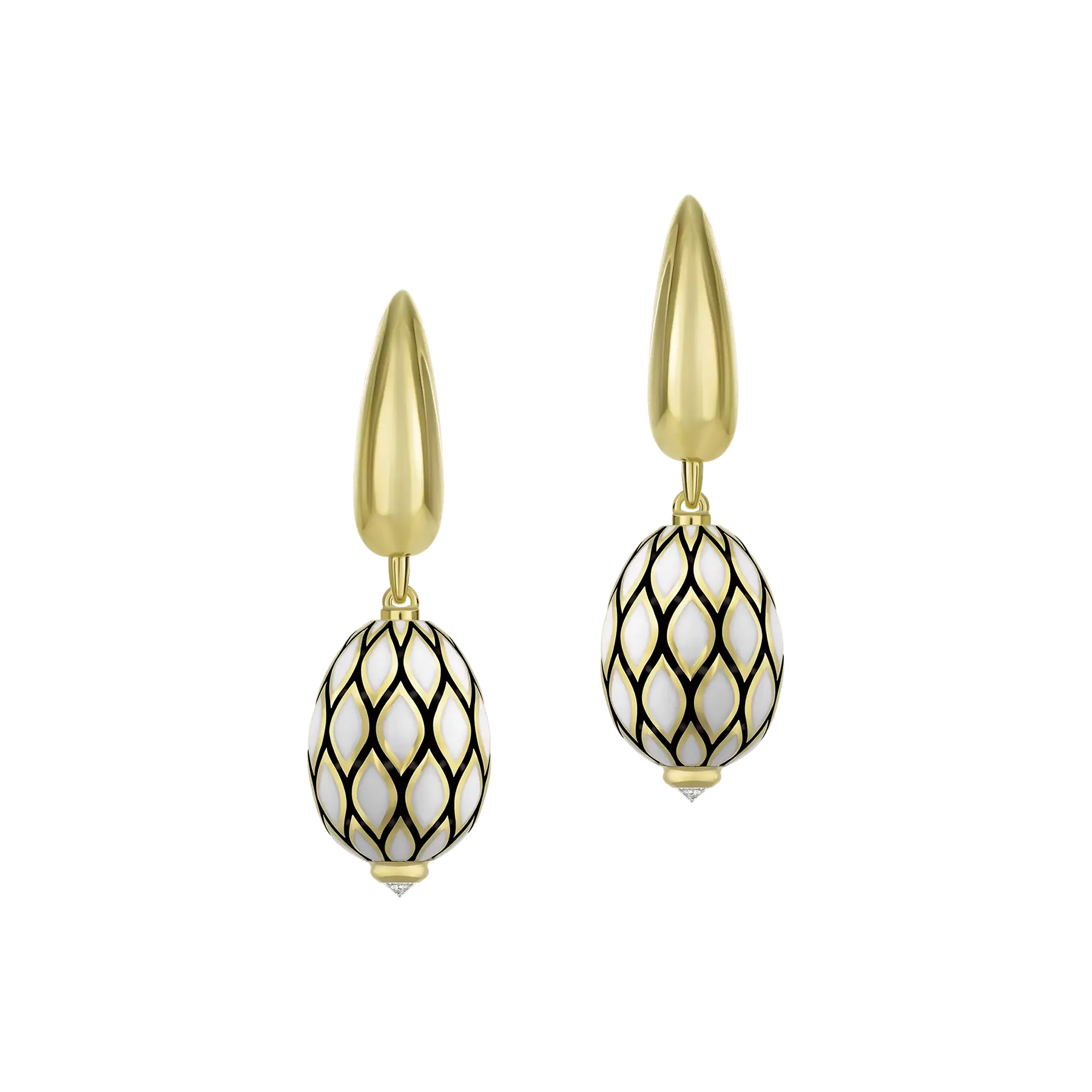 Серьги с бриллиантами, желтое золото, н.керамика