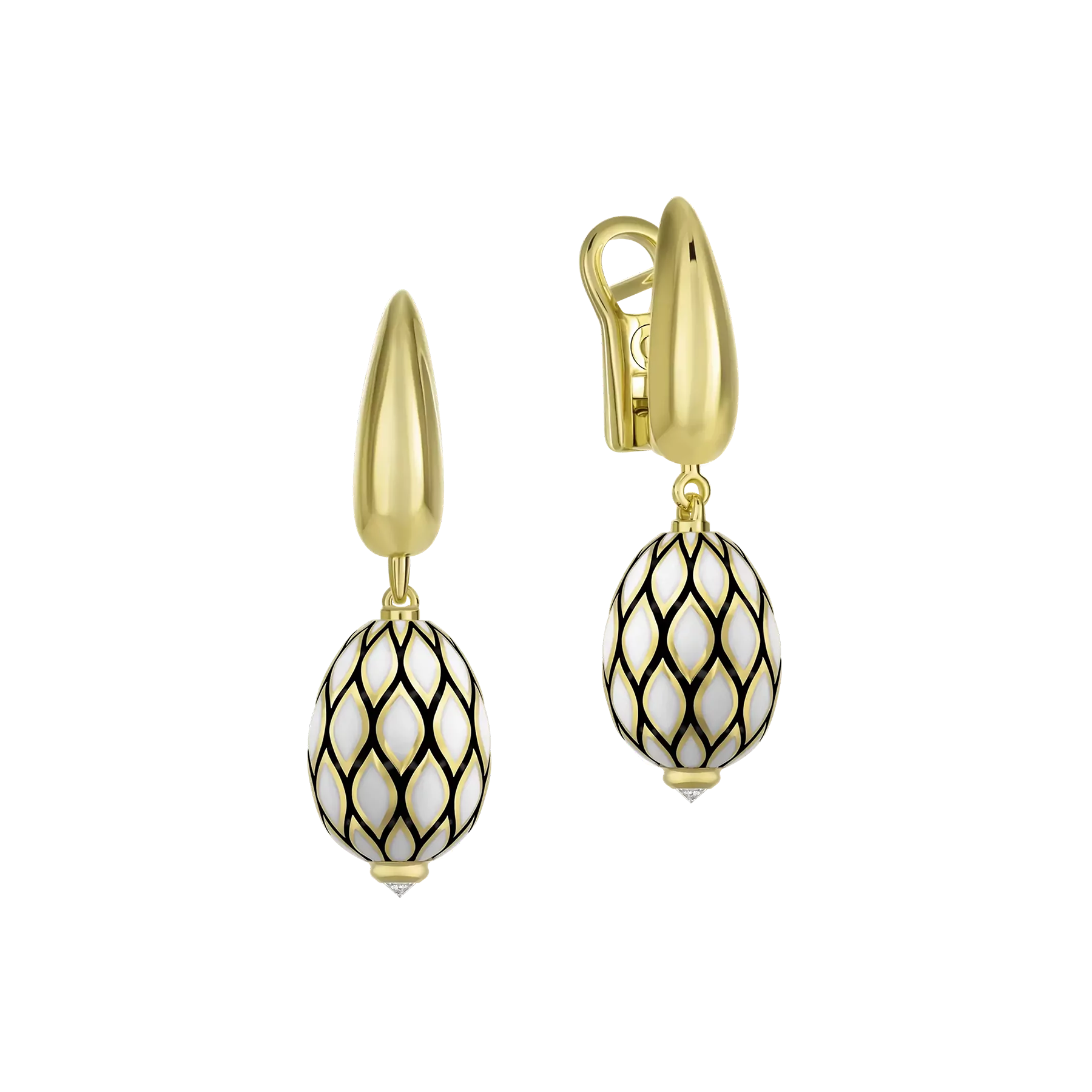 Серьги с бриллиантами, желтое золото, н.керамика