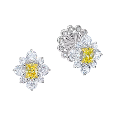 Пусеты с бриллиантами, белое золото