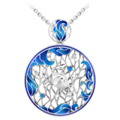 Подвес с бриллиантом, белое золото, н.керамика