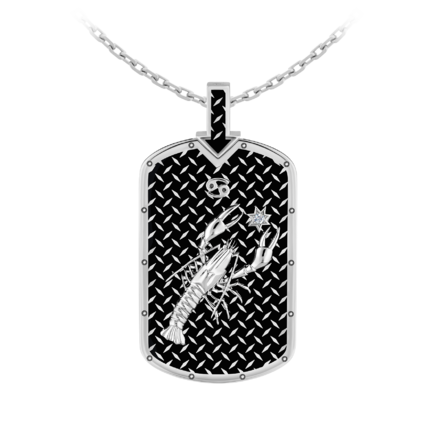 Подвес с бриллиантом, белое золото, нанокерамика