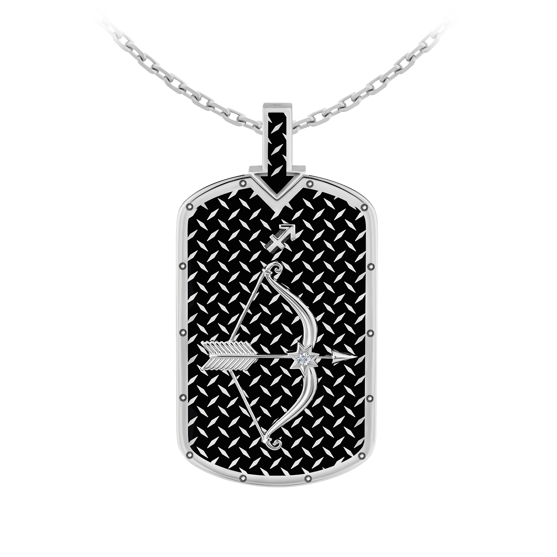 Подвес с бриллиантом, белое золото, нанокерамика