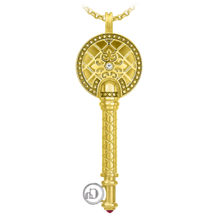 Подвес с рубином и бриллиантами, жёлтое и белое золото 2