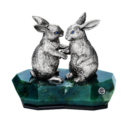 Настольная скульптура «Семейство кроликов»