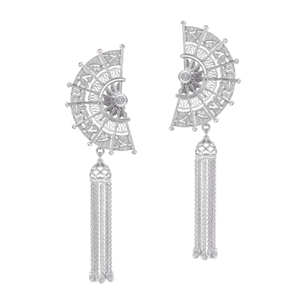 Серьги с бриллиантами, белое золото