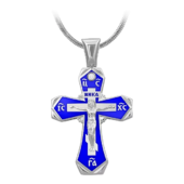 Крест с бриллиантом, белое золото, н.керамика