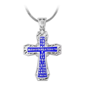 Крест с бриллиантом, белое золото, н.керамика