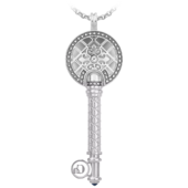 Подвес с сапфиром и бриллиантами, белое и жёлтое золото