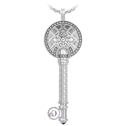 Подвес с сапфиром и бриллиантами, белое и жёлтое золото 2