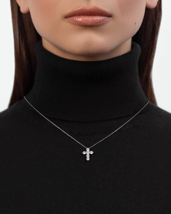 Колье с бриллиантами, белое золото 2