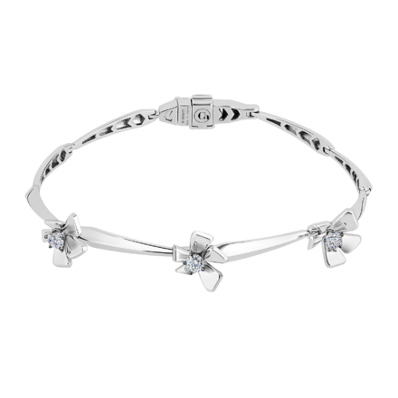 Браслет с бриллиантами, белое золото