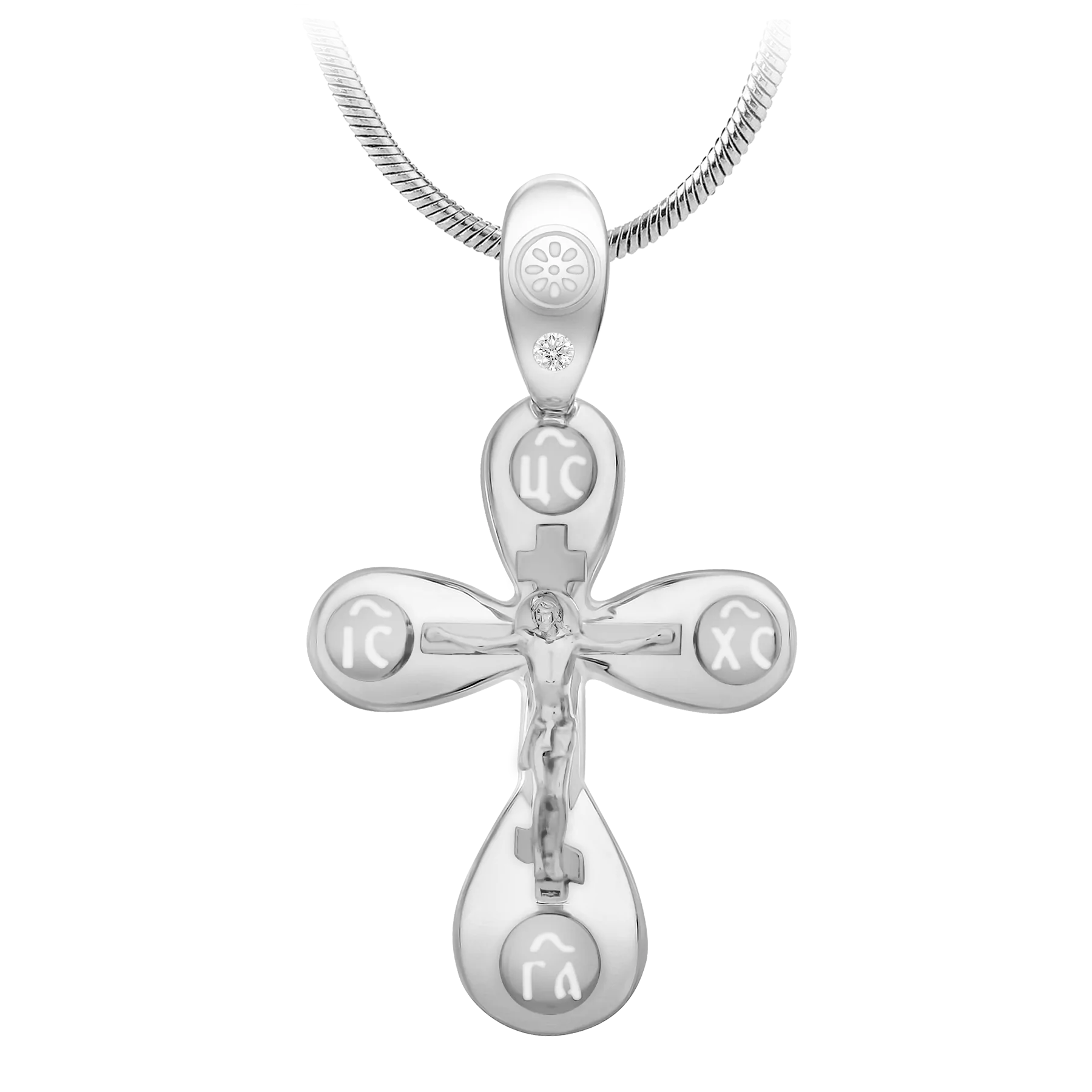 Подвес с бриллиантом, белое золото, н.керамика