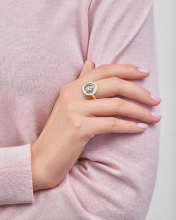 Кольцо с бриллиантами, жёлтое золото, н.керамика 3