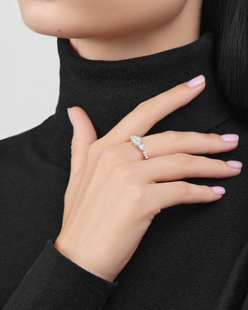 Кольцо с бриллиантами, белое золото 2