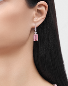 Серьги с морганитами и бриллиантами, белое золото