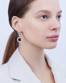 Серьги с рубинами и бриллиантами, белое золото