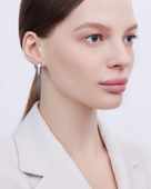 Серьги с бриллиантами, белое золото, белая н.керамика