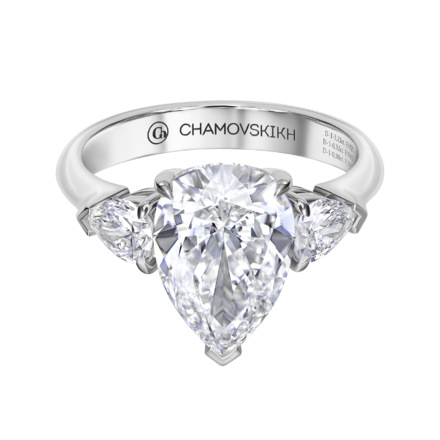 Кольцо с бриллиантами, белое золото 2