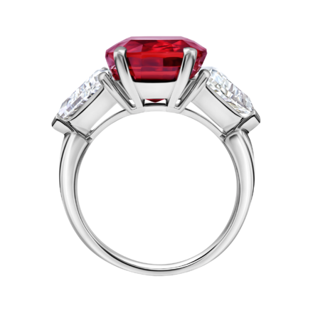 Кольцо с рубином и бриллиантами, платина 2