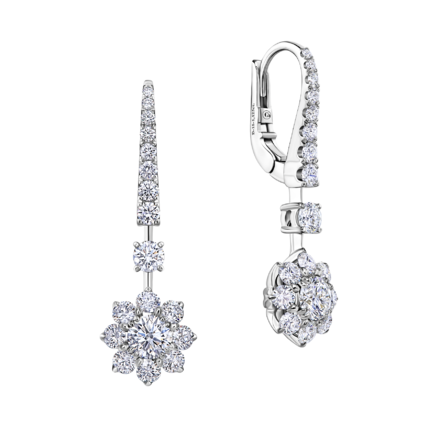 Серьги с бриллиантами, белое золото