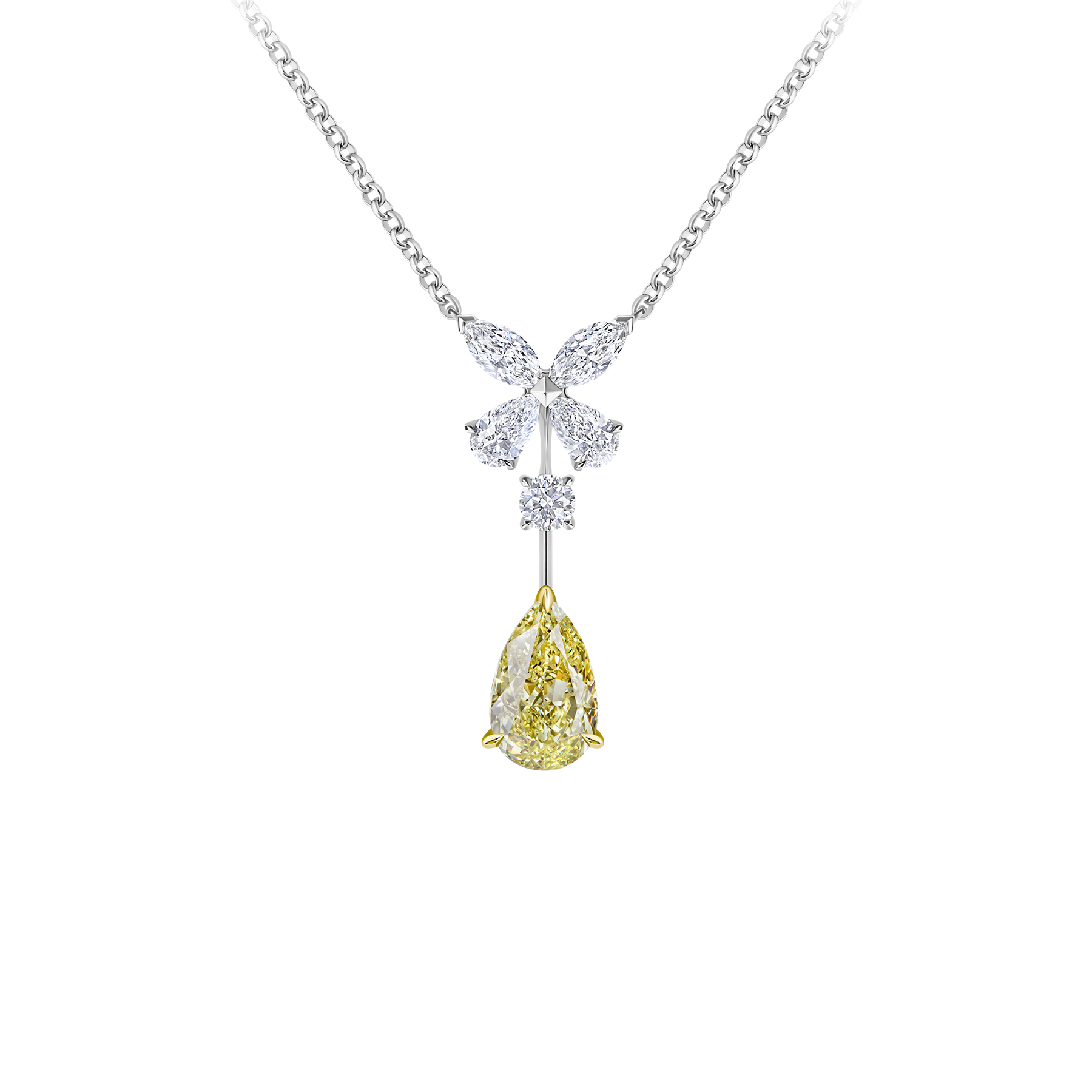 Колье с бриллиантами, белое золото