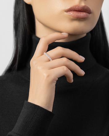 Кольцо с бриллиантами, белое золото 4