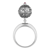 Кольцо с рубином, белое золото