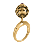 Кольцо с рубином, красное золото