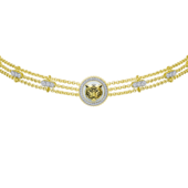 Колье с бриллиантами, желтое золото, нанокерамика