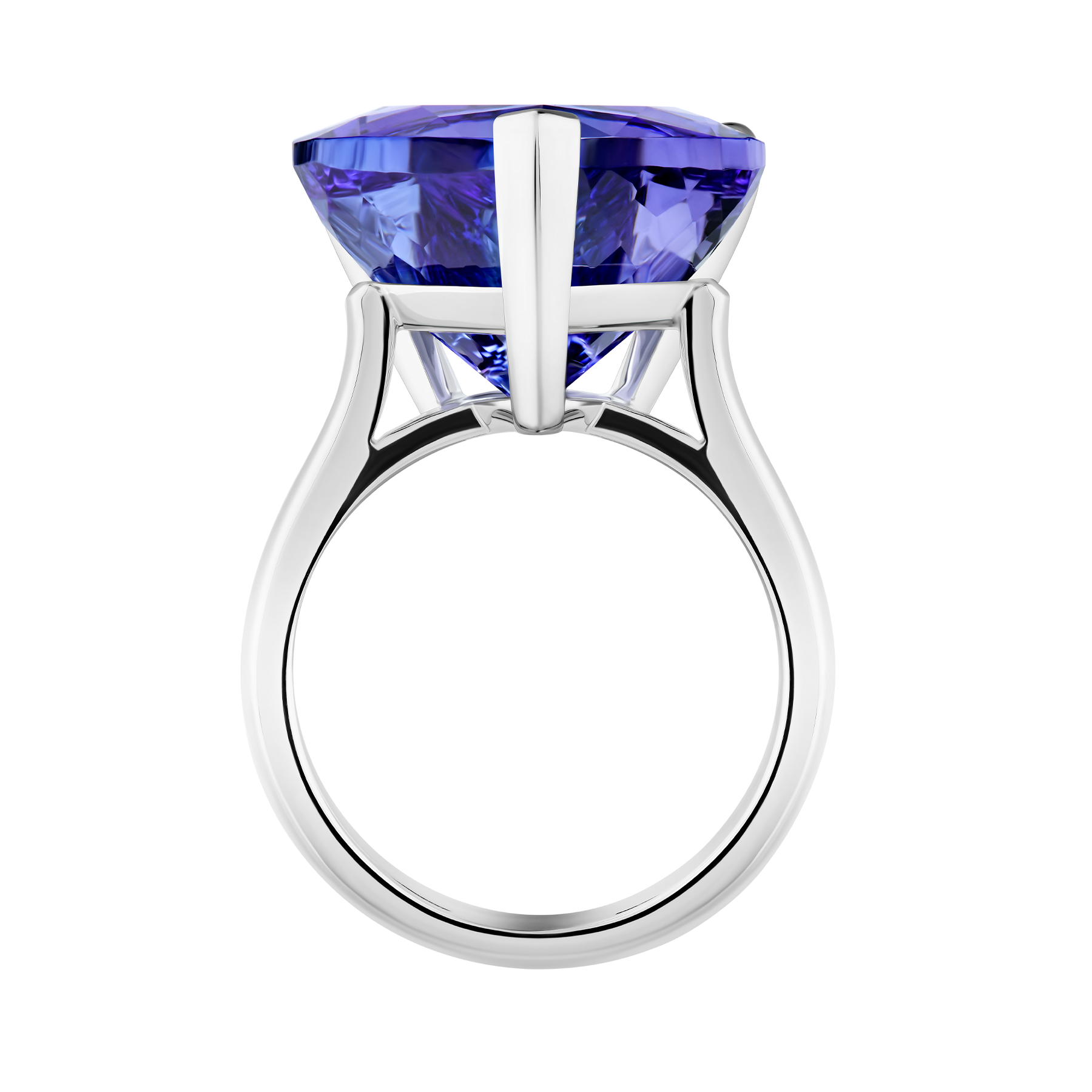 Кольцо с танзанитом, белое золото