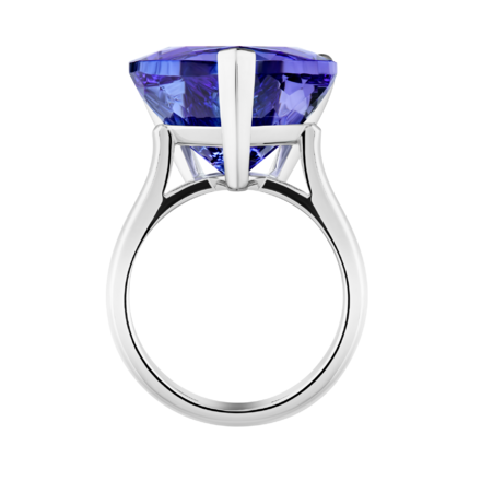Кольцо с танзанитом, белое золото 2