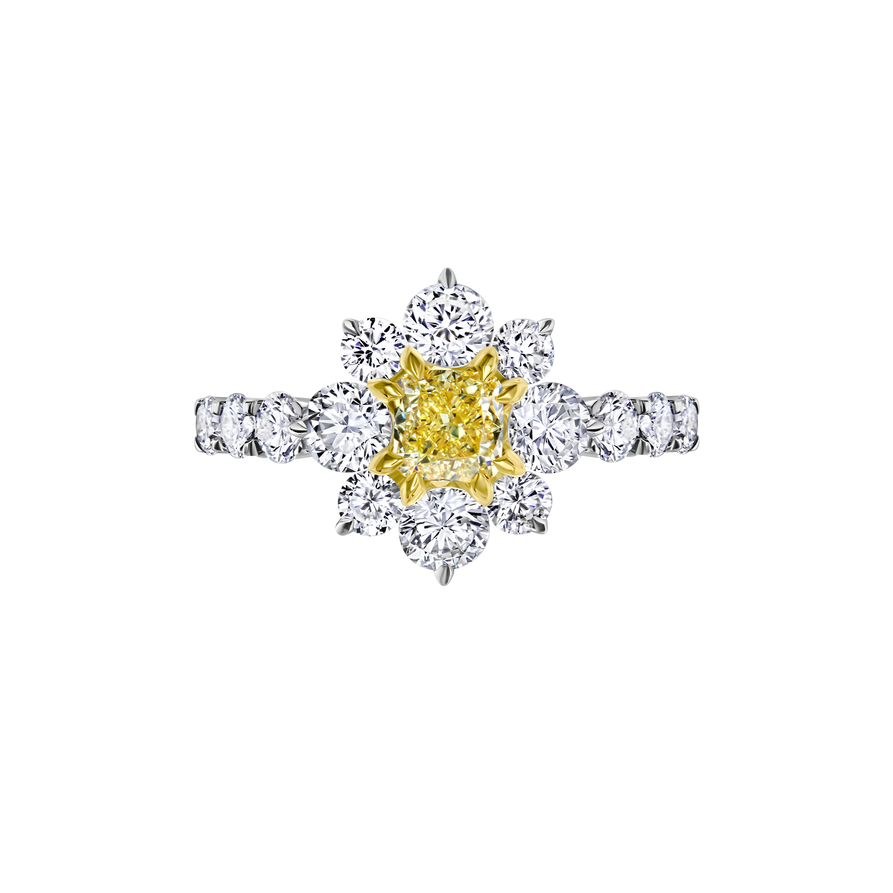 Кольцо с бриллиантами, белое золото