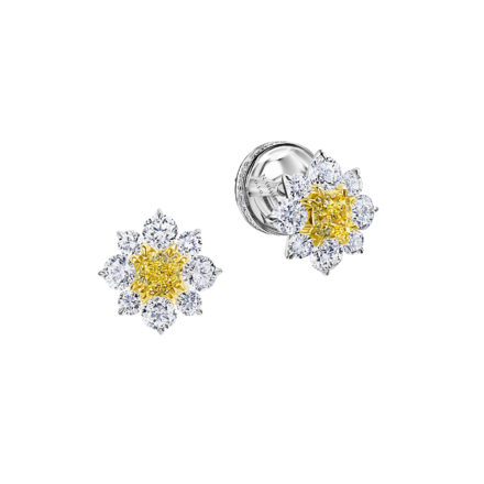 Пусеты с бриллиантами, белое золото