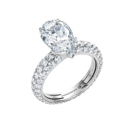 Кольцо с бриллиантами, белое золото 4