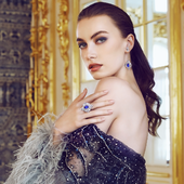 Серьги с танзанитами и бриллиантами, белое золото