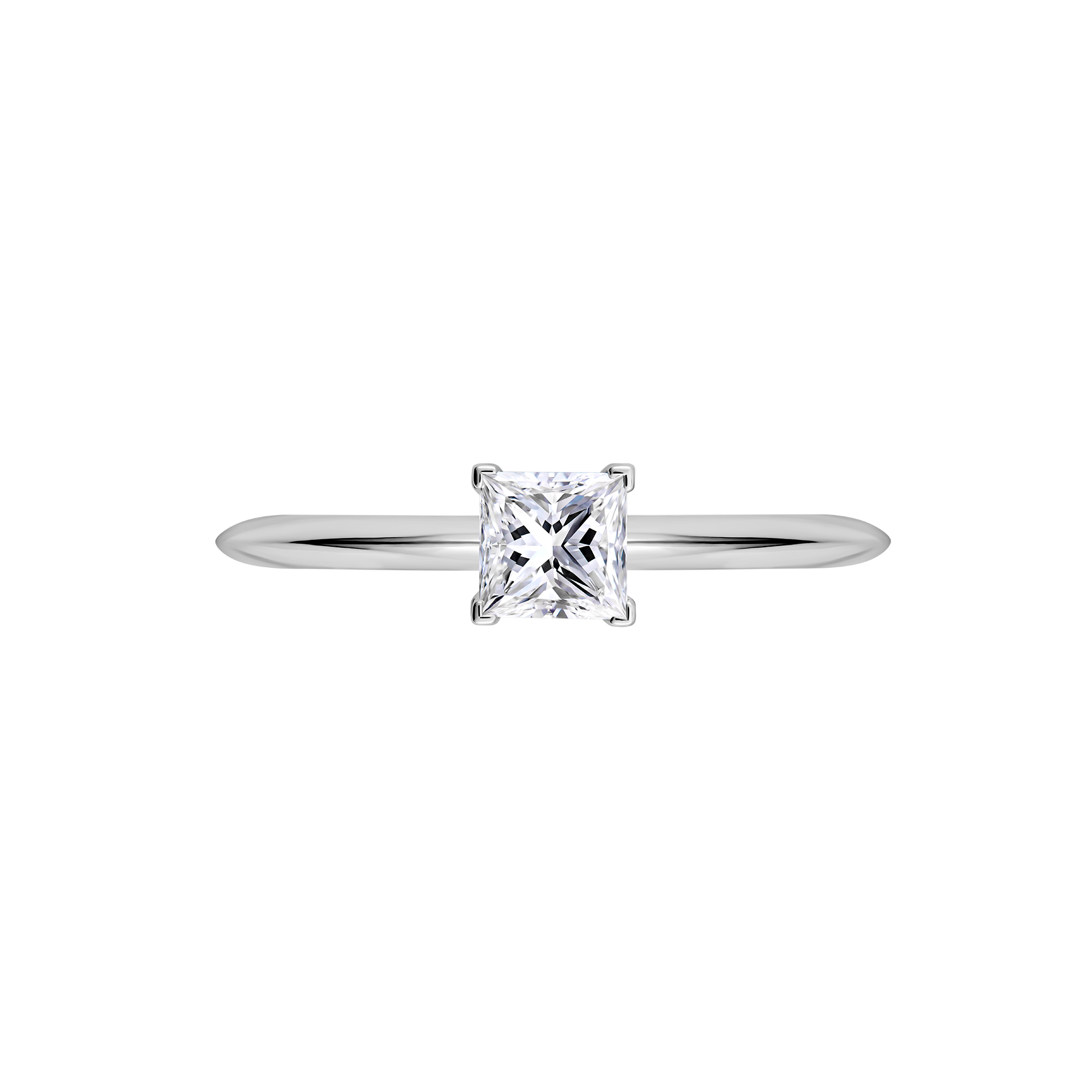 Кольцо с бриллиантом, белое золото