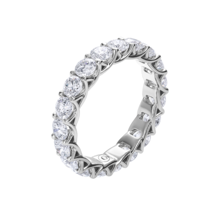 Обручальное кольцо с бриллиантами, белое золото