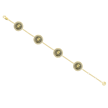 Браслет с бриллиантами, желтое золото