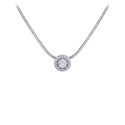 Колье с бриллиантами, белое золото