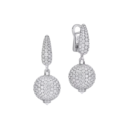 Серьги с бриллиантами, белое золото