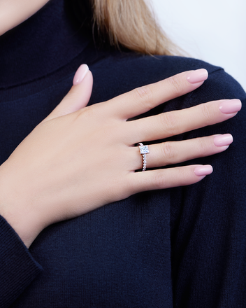 Кольцо с бриллиантами, белое золото 3