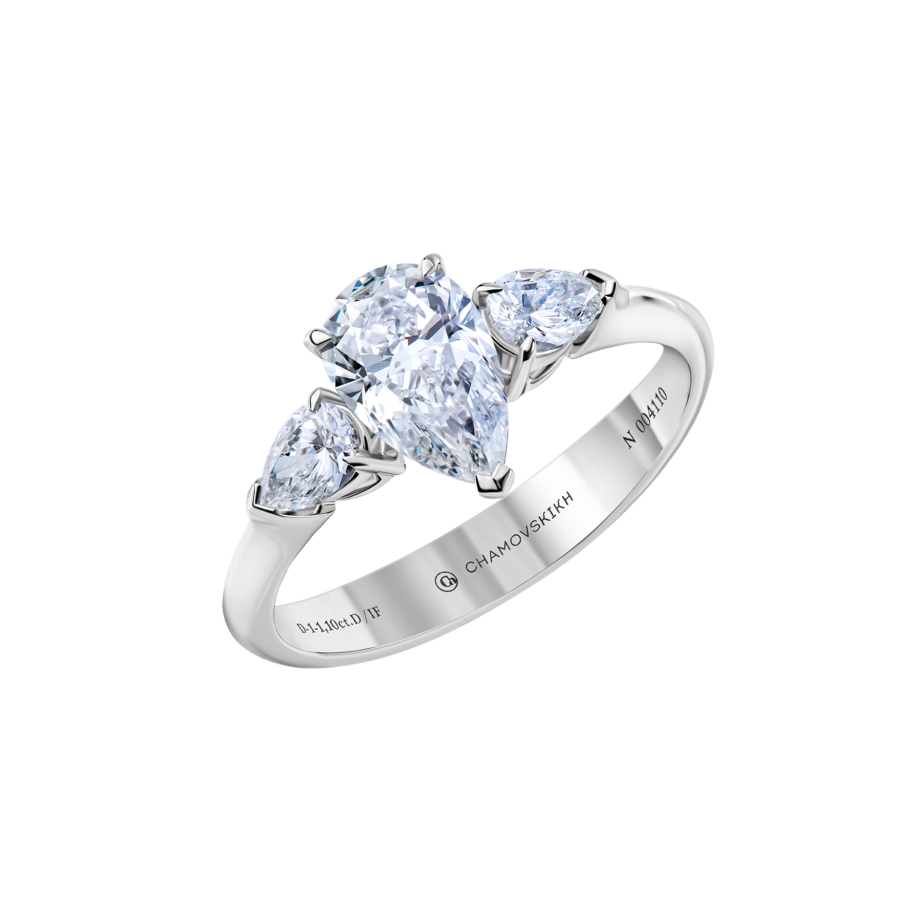 Кольцо с бриллиантами, белое золото