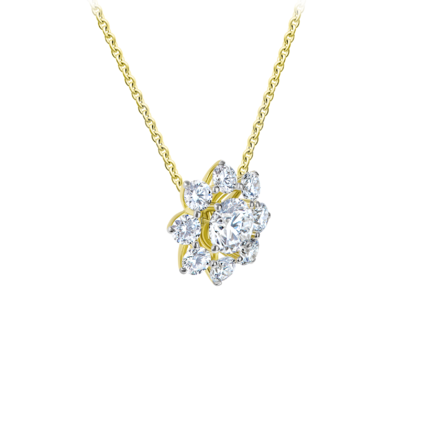 Колье с бриллиантами, желтое золото 2