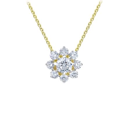 Колье с бриллиантами, желтое золото