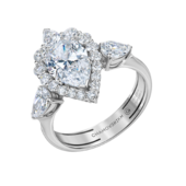 Кольцо с бриллиантами, белое золото