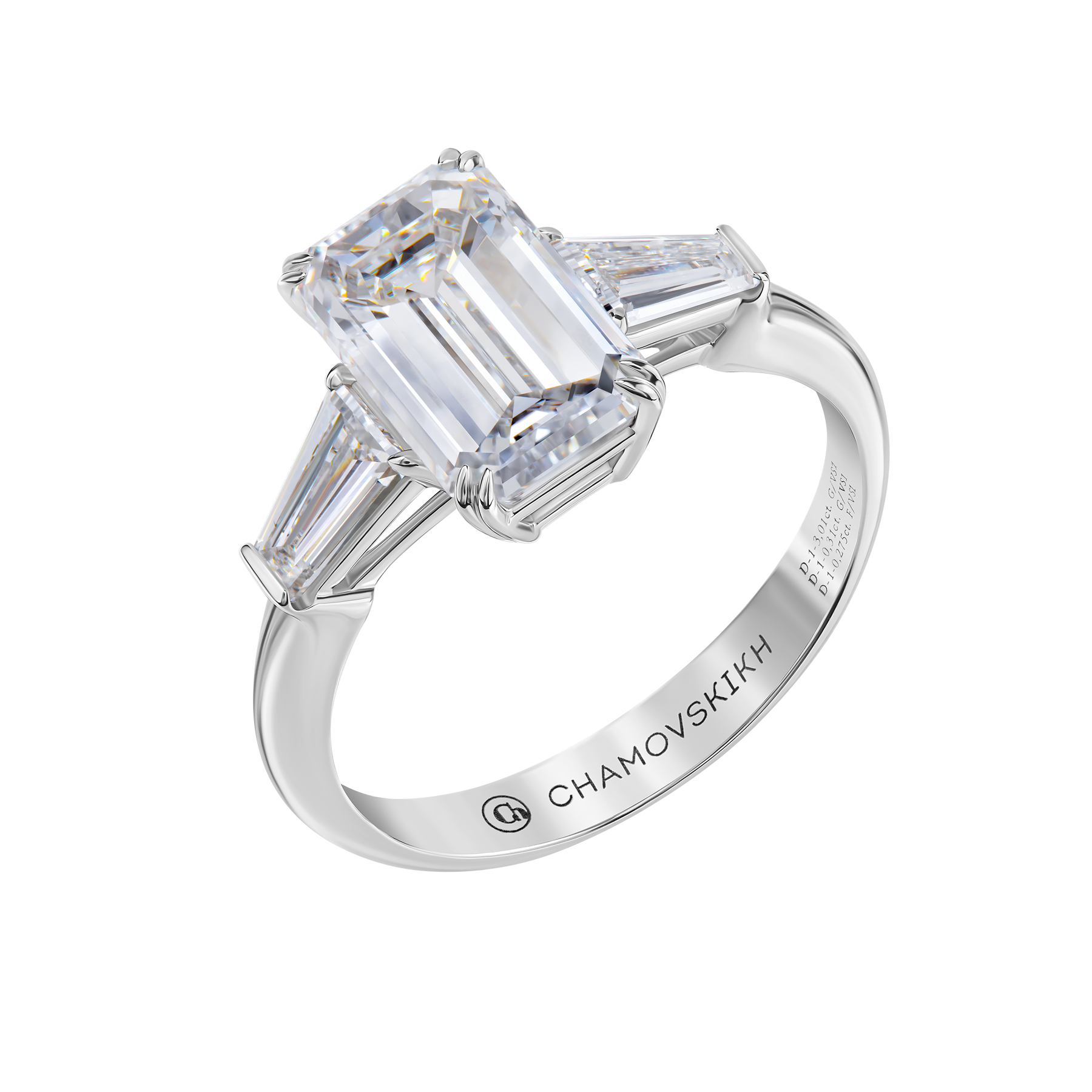 Кольцо с бриллиантами, белое золото