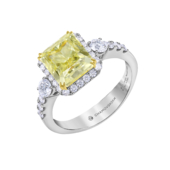 Кольцо с бриллиантами, белое золото